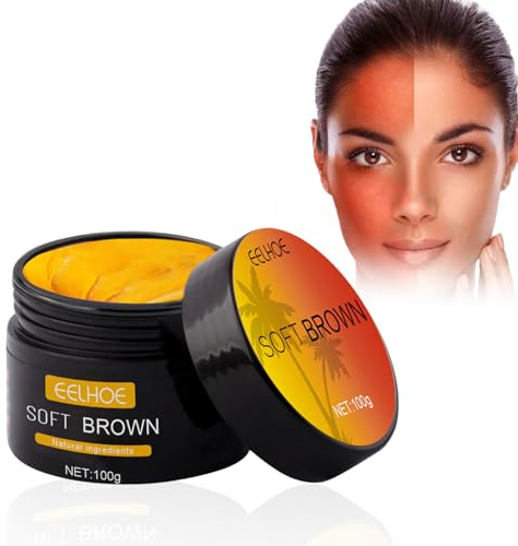 Crema Bronceadora Marrón, Crema Aceleradora Autobronceadora para Bronceado Rápido, Gel de Lujo de Bronceador Intensivo para Cuerpo y Rostro Logra un Bronceado Natural con Ingredientes Naturales, 50g