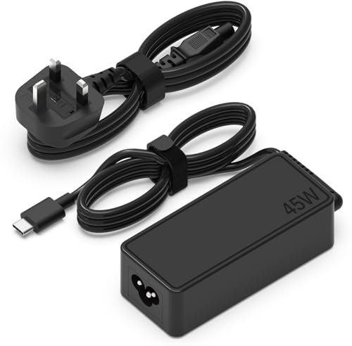 Hafiuege USB C Laptop Charger 45W Universal Chromebook Type C Laptop Fast Charger for HP, Acer, Asus, Lenovo, Samsung, Google Chromebook More USB-C Laptop AC Adapter Power Supply Cord UK Plug