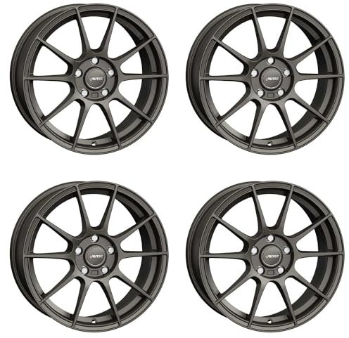 4x AUTEC Felgen Alufelgen WIZARD 8.0x18 ET35 4x100 Gunmetal matt kompatibel mit Fiat Grande Punto Punto Evo 124 Spider Punto