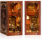 Oneyus Book Nook Puppenhaus Holz Hau, Buch Ecke Miniatur mit LED-Licht und Möbeln, 3D Holzpuzzle Bücherecke Miniatur Haus für Erwachsene Teens Kreative Geschenke, Ornamente, Modelle
