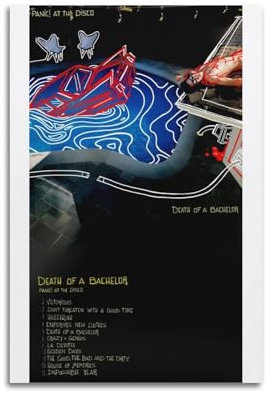 nshdahns Poster Death of A Bachelor by Panic At The Disco, Vintage-Kunst, Raumdekoration, ästhetisches Schlafzimmer-Poster für Schlafzimmer, 30 x 45 cm, ungerahmter Stil