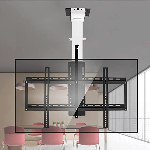 Soporte de TV de techo motorizado, elevador de TV eléctrico y configuración de memoria, con soporte de TV con control remoto, para televisores de 32 a 75 pulgadas de hasta 50 kg/132 lb, tres métodos d