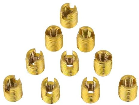 Gewindeeinsätze Gewindeadapterhülsen-Reduziermutter, 10 Stück, M3 bis M12, verzinkter Edelstahl, Gewindeeinsätze, Metallgewinde-Reparatureinsatz, selbstschneidende Schlitzschraube mit Gewinde(M12x1.75