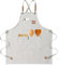 HIUOUIH Delantal Cocina Hombre Delantal Barbacoa Delantal de Trabajo Mujer con 3 Correa Ajustable y Bolsillos Delantales de Lona para Cocinar Hornear Jardinería Camarero, Blanco Roto