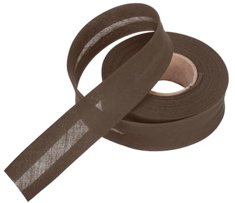 QUARKZMAN 1 Inch Single Fold Bias Tape Polyester Continuous Bulk Bias Tape for Sewing,Seaming Quilting Hemming Binding Crafts (Braun 10 Yards)