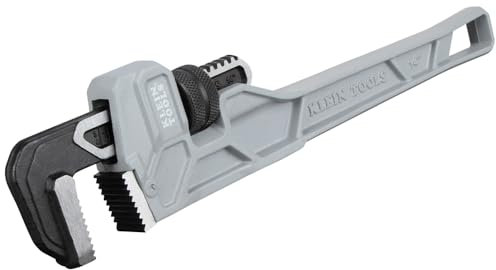 Klein Tools 68224 14-Inch Cast Aluminum Pipe Wrench, Heavy Duty Adjustable Plumbing Wrench with I-Beam Handle, 2-Inch Jaw Capacity
