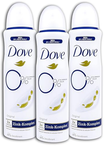3 er Pack Dove Deospray mit Zink-Komplex Original Deodorant 3 x 150 ml