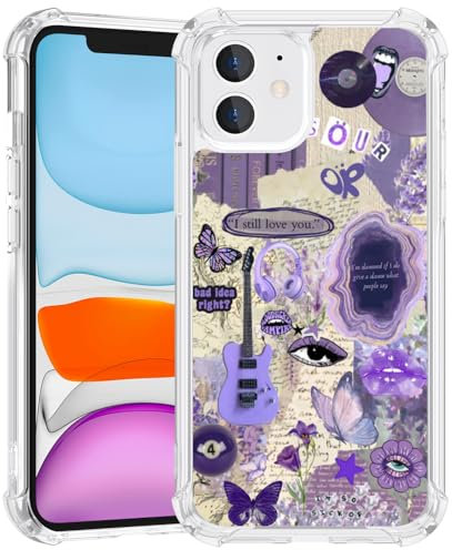Seconddog Compatible with for iPhone 11,Cute Queen Aesthetic Music Collage Phone Clear Case for Girl Women Boy Men,Scratch Resistant Shockproof Cover Phone Case for iPhone 11