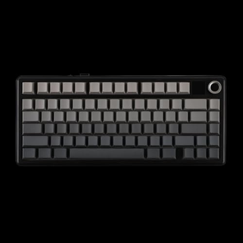 QPSJXN F75 MAX 75 Percent Hot-Swap Gasket Mechanical Keyboard With TFT Screen Wired Bluetooth 2.4GHz Wireless Compatible with PC And By(Black (Side-Printed))