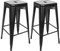 XANNI Lot de 2 tabourets de Bar en métal, Tabouret Bar Industriel Extérieure, Empilable, pour Restaurants, Café, Salon, Noir (Lot de 2)