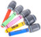 Toyvian Parties Inflatable Microphones: 5pcs Blow up Fake Microphone Simulation Props for Stage Sing, Birthday Parties, Random Color