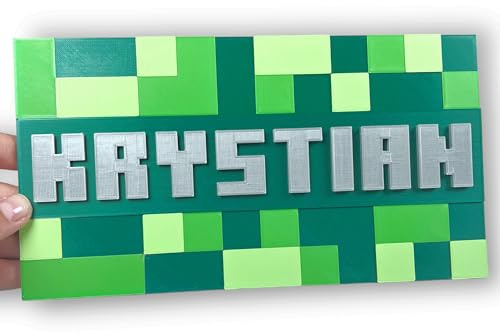 3D Wanddeko Pixel-Name – Inspiriert von einem beliebten Spiel – Personalisierte Namensschild für Kinderzimmer – Wand- oder Türschild – EKO Wandsticker von KAJAWIS®