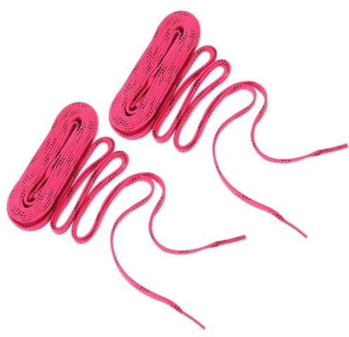 Mikinona Gewachste Eislauf Schnürsenkel 1 Paar aus Polyester für Skates | Verschleißfest, mit Performance Wachs Behandelt, Sicherer Halt, für Eislaufen und Speed Skates, Pink 96