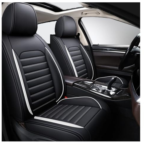 DINGQINGYUN Vordersitze Set Auto Sitzbezüge Für Opel Tigra TwinTop/Speedster/Signum/Omega A Caravan, AutositzbezüGe Set Leder, 2-Sitze SitzbezüGe Auto Vordersitze Zubehör(White)