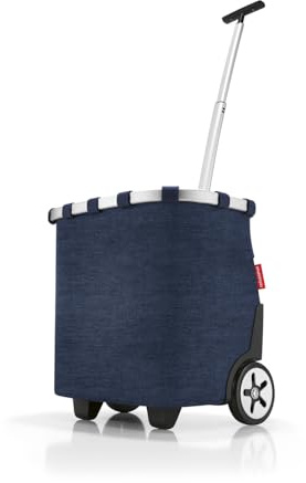 reisenthel carrycruiser Twist Navy – Tragbarer Einkaufstrolley mit stabilem Aluminiumrahmen, Schultergurt und herausnehmbarer Netz-Innentasche – Aus wasserabweisendem Material