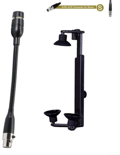 Sawhamale Support de fixation pour microphone de guitare avec 3 broches et 4 broches XLR pour guitare acoustique, performance en direct, noir (S)