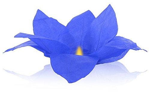 Schwimmende Wasserlaterne Lotusblüte blau inkl. Teelichter