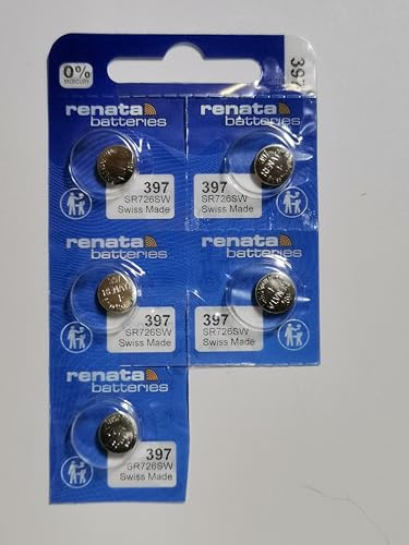 Renata 397 Lot de 5 piles bouton pour montre