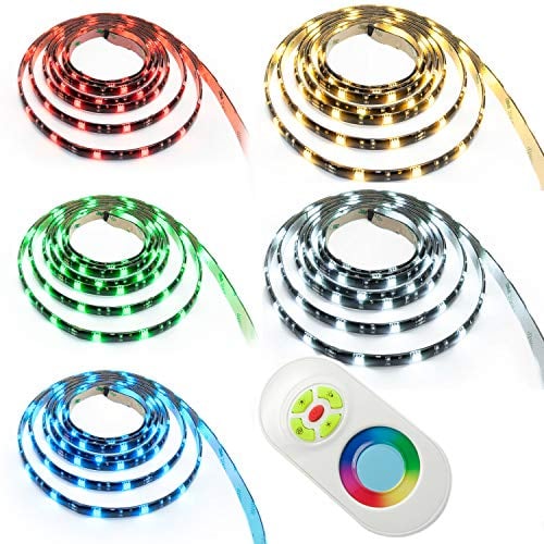 ENERGMiX 2 m LED RGB Strip Leiste Band SMD 5050 mit 60 LEDs Ink Netzteil+Touch Controller + Fernbedienung Komplett Set-IP65 Wasserdicht-Mehrfarbig