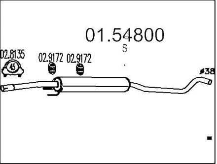 MTS Company 01.54800 Mittelschalldämpfer