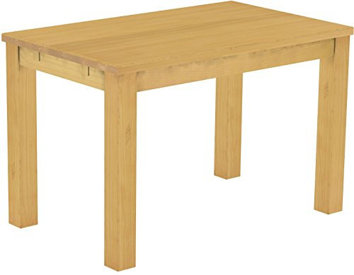Esstisch Rio Classico 120x73 cm Eiche hell Holz Pinie Massivholz Esszimmertisch Echtholz ausziehbar vorgerichtet für Ansteckplatten Brasilmöbel