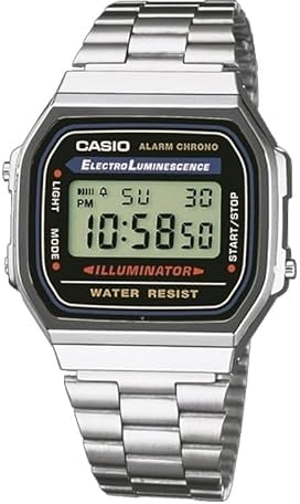 Casio Armbanduhr A168WA-1YES (B x H) 36.30 mm x 38.60 mm Silber Gehäusematerial=Kunstharz Material (Armband)=Edelstahl