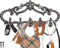 Comfify Appendiabiti da parete in ghisa, design vintage, con 5 ganci, chiavi, asciugamani, ecc., montaggio a parete, in metallo, resistente, rustico, vintage, idea regalo decorativa, argento e nero