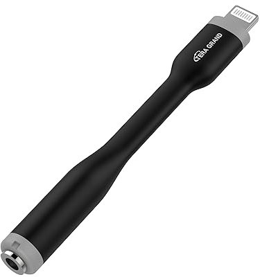 Tera Grand - Apple MFi Certified Lightning to Headphone Jack Pro Audio Adapter Black with DAC, Durable Flexible Super Soft PVC Jacket iPhone 11 Pro Max 11 Pro 11 XS Max XR X 8 8 Plus iPad Pro Air Mini