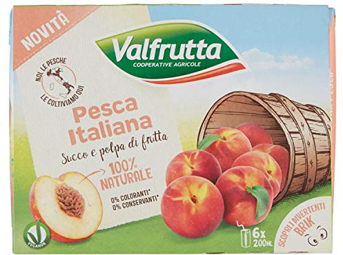 Valfrutta Succo e Polpa di Pesca - Confezione da 6 x 200 ml