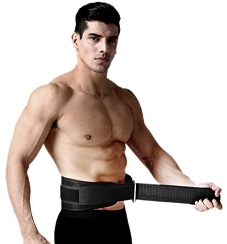ITODA Trainingsgürtel Sport Bauchweggürtel Verstellbarer Gewichthebergürtel für Männer Fitnessgürtel Erwachsene Lendenwirbelstütze Herren Rückenbandage Unterstützung für Bodybuilding Fitness
