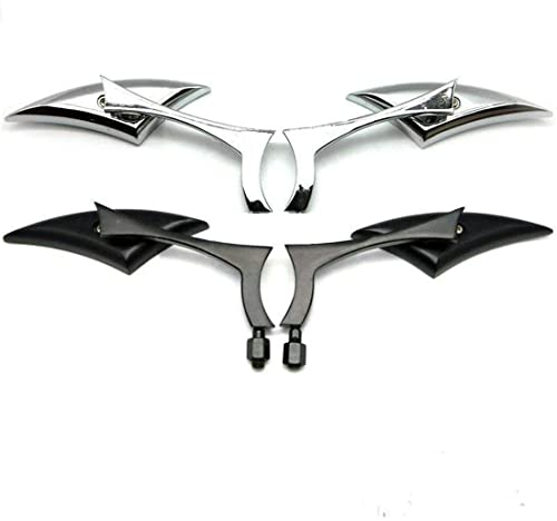 Motorrad Aluminium Blade Universal Rückspiegel Silverado End Spiegel Rückansicht für Cruiser Bobber Chopper Harley (Schwarz)