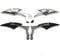 Motorrad Aluminium Blade Universal Rückspiegel Silverado End Spiegel Rückansicht für Cruiser Bobber Chopper Harley (Schwarz)