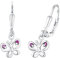 Amor Ohrhänger 925 Sterling Silber Mädchen Kinder Ohrschmuck, mit Zirkonia synth., 2,3 cm, Silber, Schmetterling, Kommt in Schmuck Geschenk Box, 9256983