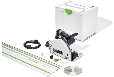 Festool 577014 Plunge-Cut Track Saw TS 55 FEQ-F-Plus-FS with 55-Inch Guide Rail