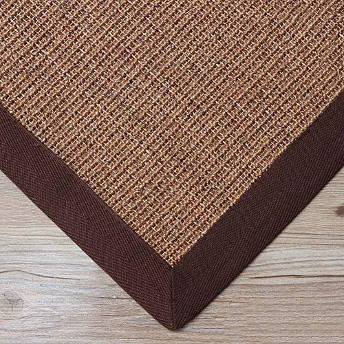 Waschbar Einfach Teppich,Rechteckigen Jute-faser Teppiche,Für Wohnzimmer Schlafzimmer Sofa,Modern Rutschfest Natürliche Sisal Matte Dunkelbraun 30x40cm(12x16inch)