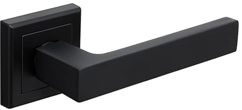 Hardware Store Türbeschlag Drückergarnitur für Zimmertüren Türgriff Buntbart BB PZ WC Schwarz Matt Eckig Türdrücker