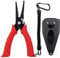 CRAZY SHARK 7 Fishing Pliers, Stainless Steel Fishing Tools, Saltwater Resistant Fishing Gear, Tungsten Carbide Cutters, Split Ring Pliers, Hook Remover with Coiled Lanyard and Sheath