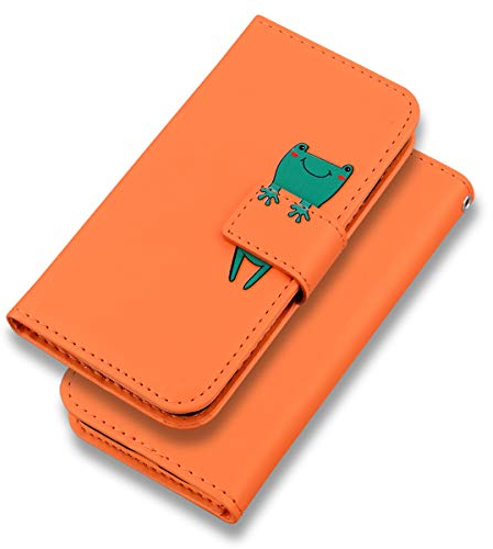 Bartern Hülle für iPhone 7/iPhone 8 iPhone SE 2020 Hülle,iPhone SE 2020 Hülle,PU Leder Flip Case Cover mit Kartenfach und Magnetischer Standfunktion, Orange
