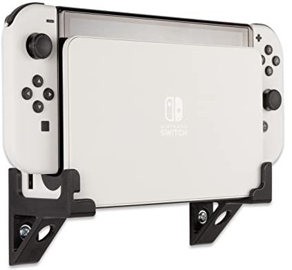 P3D-Lab Wall Mount for Nintendo Switch OLED Game Console, Switch OLED Wall Bracket Black - 3 Years Warranty - Made in UK