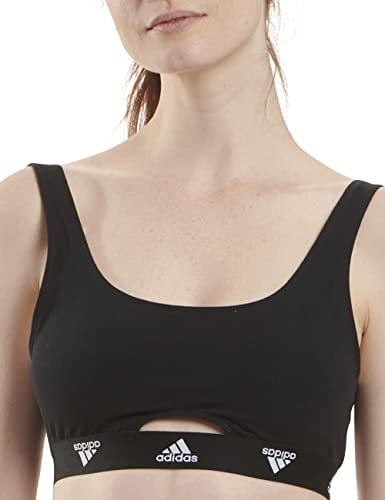 adidas Damen Scoop Bralette-Sport Active Comfort Cotton Bustier, 000 Black, M