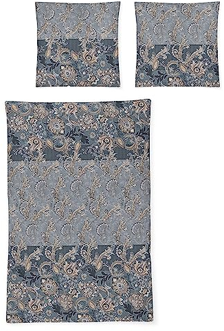Irisette Mako-Satin Bettwäsche Set Sky 8436 blau 135 x 200 cm + 1 x Kissenbezug 80 x 80 cm