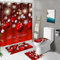 Gliitatu Weihnachts-Duschvorhang-Set mit rutschfestem Teppich, WC-Deckelbezug und Badematte, Weihnachts-Badezimmerdekoration, 180,3 x 180,3 cm, mit 112 Haken, wasserdicht (220615-23-3), 4-teilig