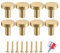HAOCHEN 8 Pcs Solid Brass Door Knobs, Round Single Hole Cupboard Door Handles, Small Pull Knobs Hardware with Screws for Wardrobe Door, Dresser Drawer, Kitche(0.9 * 0.79 in)