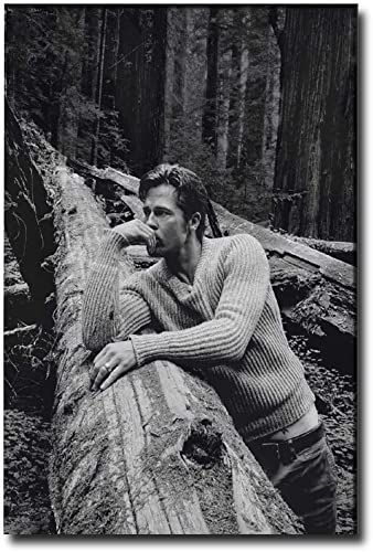 LBMED Leinwand Bilder Kunst Brad Pitt Denkt über das Poster für die Büroeinrichtung nach Malerei Poster Druckt Gedruckte 19.7x27.6(50x70cm) Kein Rahmen