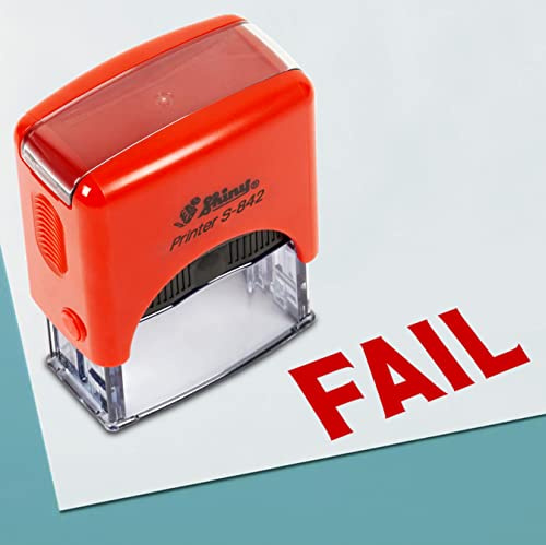 Printtoo Fail Selbstfärbender Gummistempel, Vorgefärbter Bürostempel, Homeoffice, Geschäftsausstattung, 38 X 14 Mm, Rot
