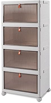 Ergocar Faltbare Aufbewahrungsbox mit Deckel, Stapelbar, Transparent mit Rollen für Büro, Küche & Wohnzimmer