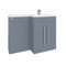 Aquariss 1100mm L Shape Right Hand Combination Vanity Unit Furniture Storage Gloss Grey Painting Sink Unit & BTW Toilet Unit - Flat Packed