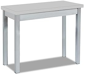 ASTIMESA Mesa de Cocina Tipo Libro sin cajón y Tapa de Madera Laminada, Gris, 80 x 40 cm a 80 x 80 cm