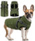 Woiil Hundemantel Thermo Hundejacke für Grosse Hunde wasserdichter Haustiermantel Winter Jacken Winddicht Winterhundejacke Haustierweste mit D-Ring Hundegeschirr Armeegrün L
