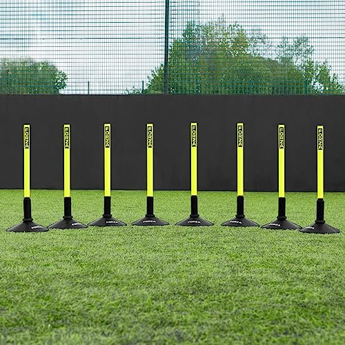 FORZA Mini Slalomstangen 45cm [Packung mit 8 Stück] - Erhältlich in 4X Farben (Mit Gummiunterlage, Gelb)